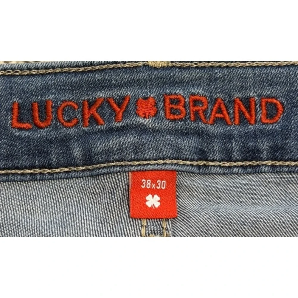 Lucky Brand 223 Straight 5-Pocket Stretch Denim Jeans. Medium Wash, Men's 38*x30